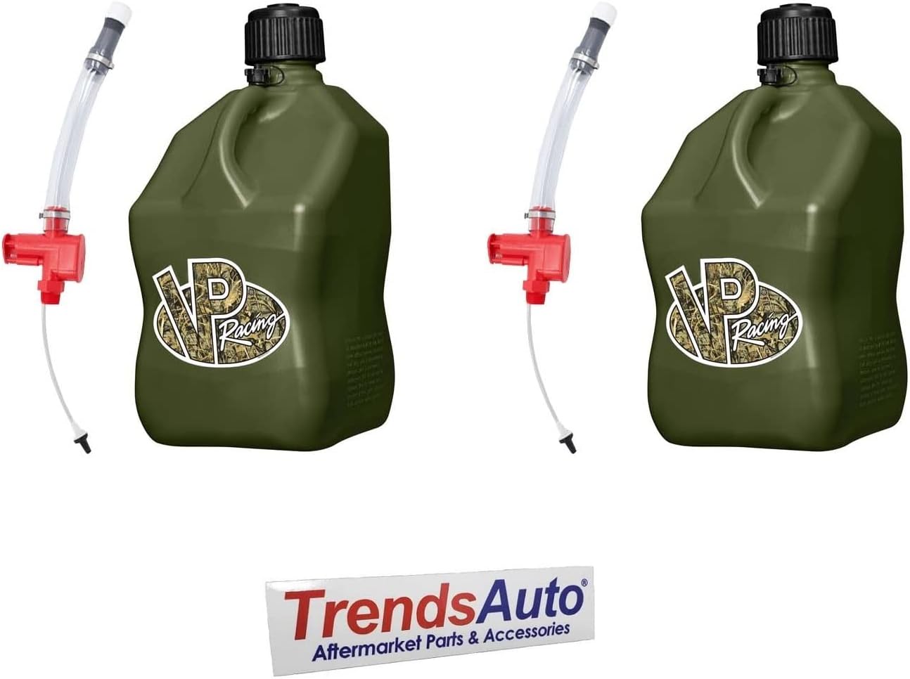 Pair of Camo 5-Gallon Square Motorsport Utility Containers with 2 Trigger Hoses A1433