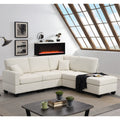 Modular Linen Fabric Sectional Sofa with Ottoman and 2 Pillows U508567