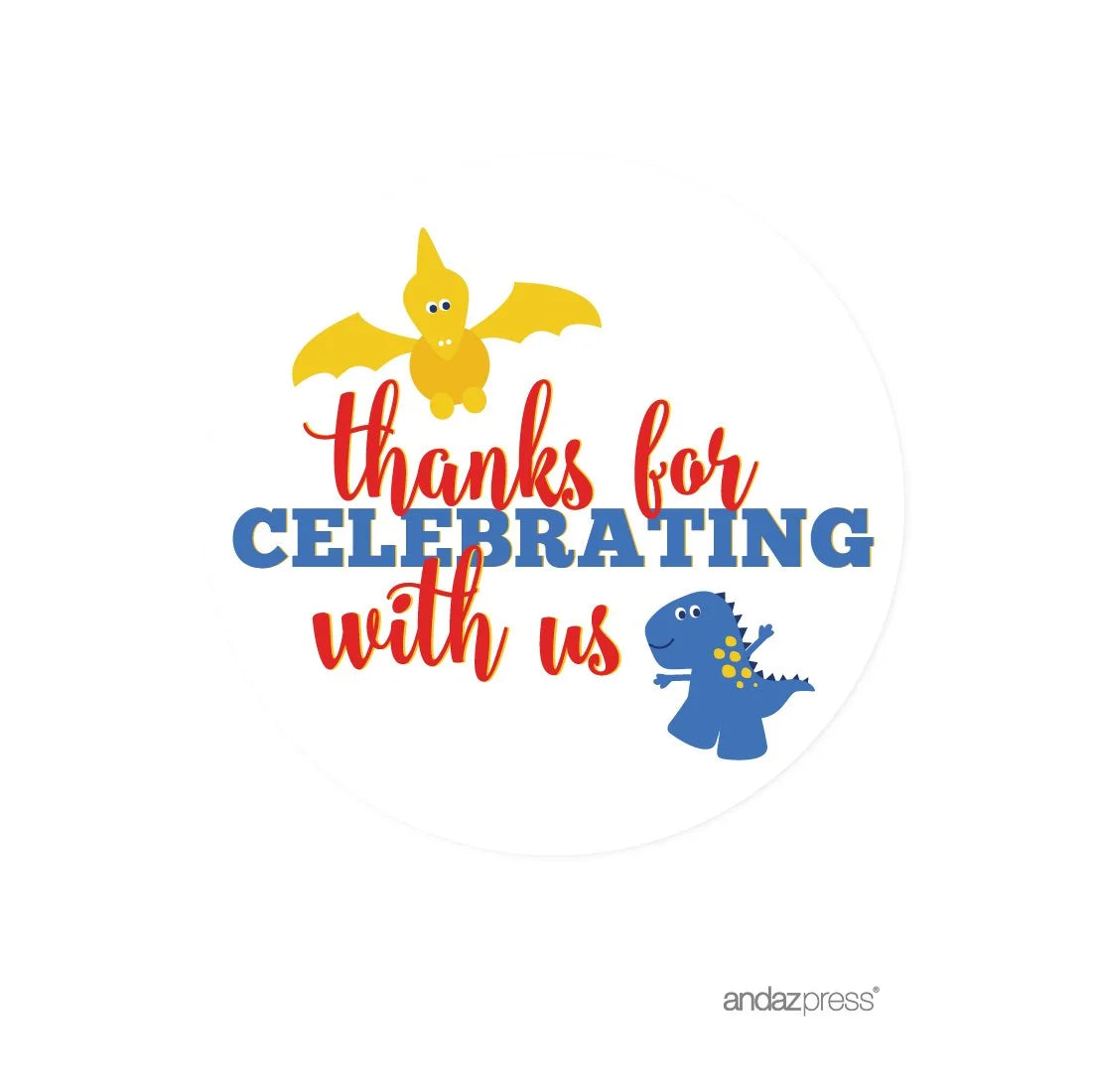 40-Pk Dinosaur Party Labels F669