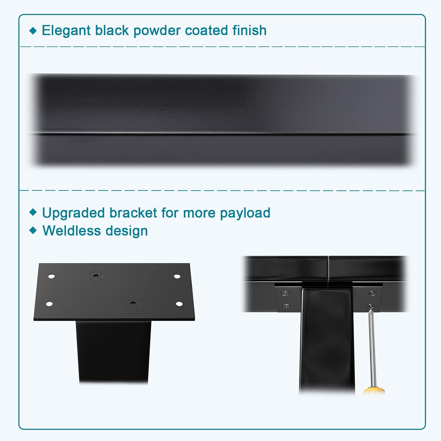 Black Square Weldless Stainless Steel Cable Railing Post 4Pack T49228