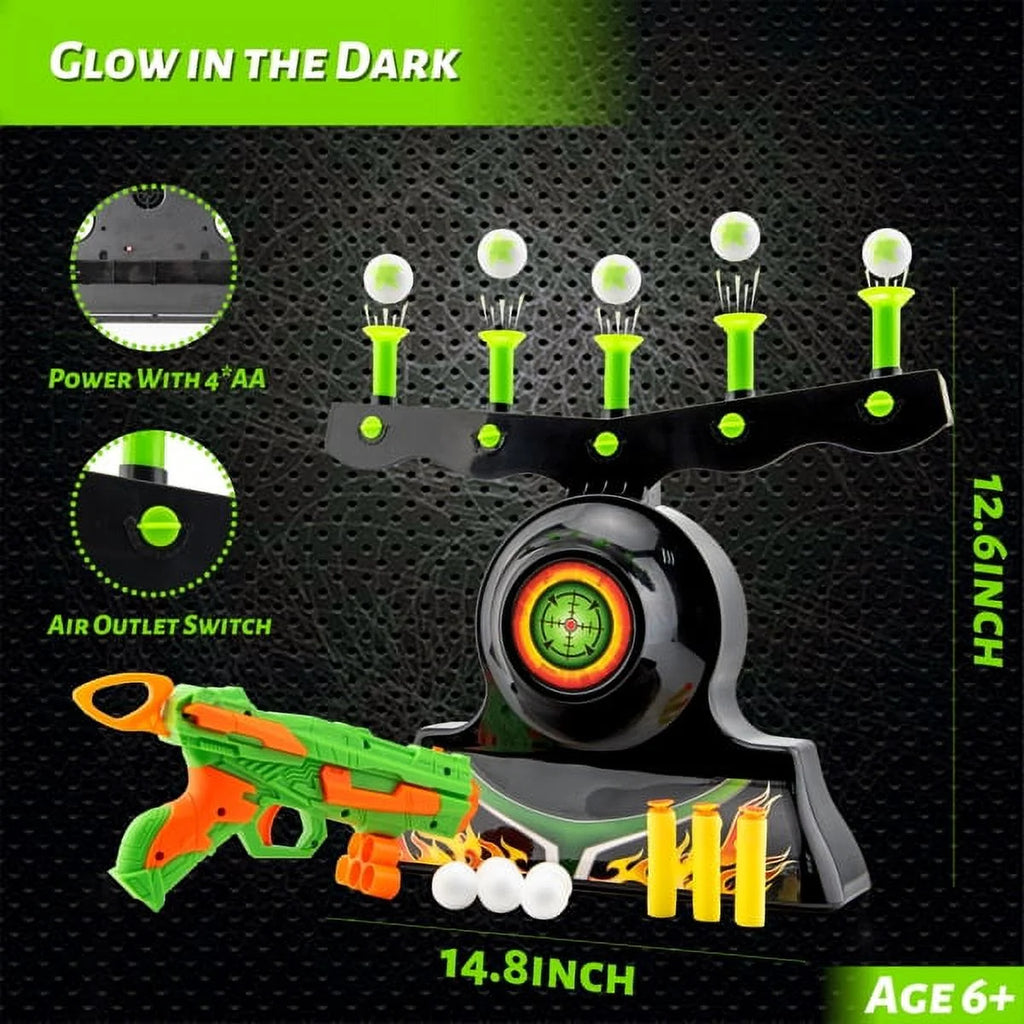 Glow in The Dark Floating Ball Target Practice Toys for Kids Boys with 10 Soft Foam Balls 3 Darts X4376