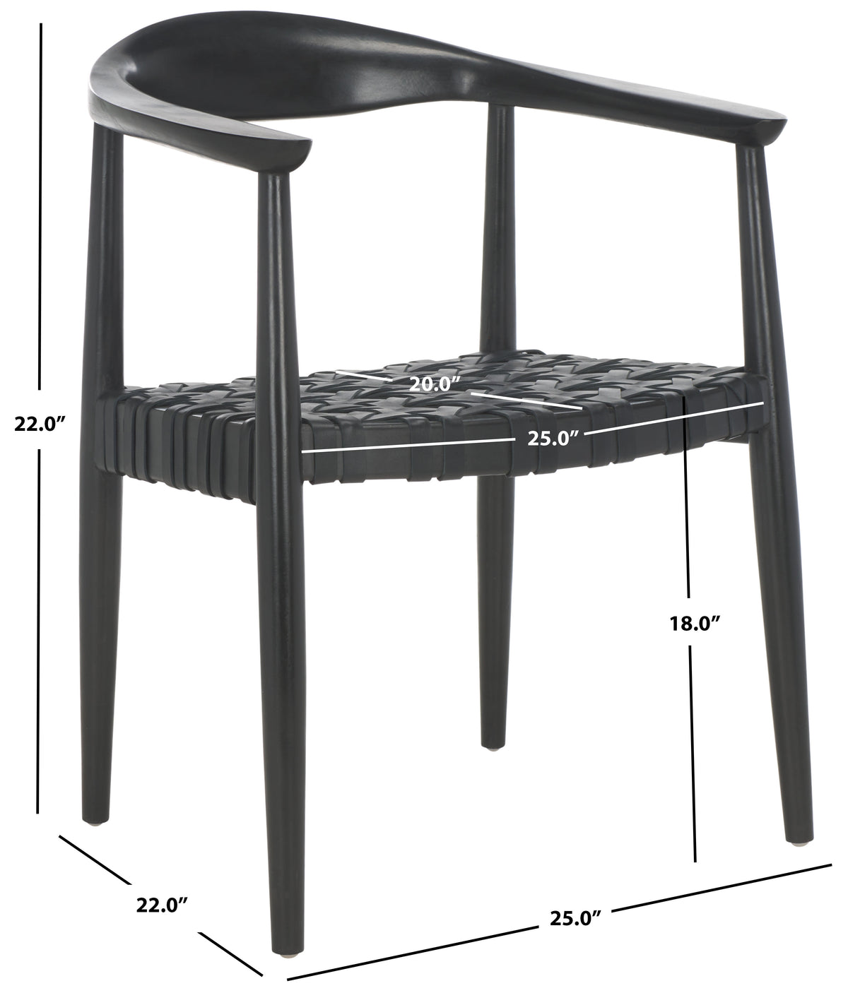 Black Leather Woven Accent Chairs G21421