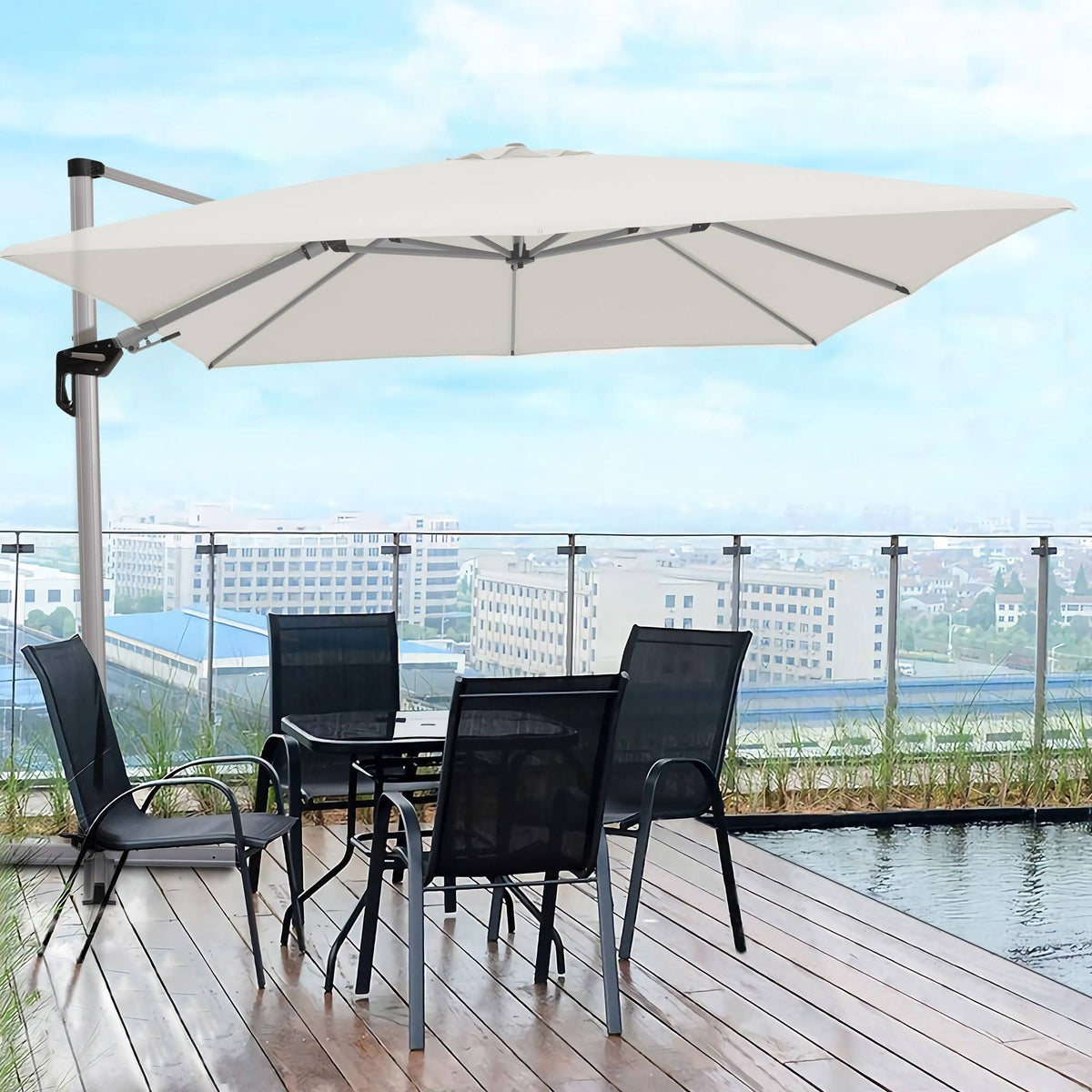 Pacific Blue Offset Patio Cantilever Umbrella M38181