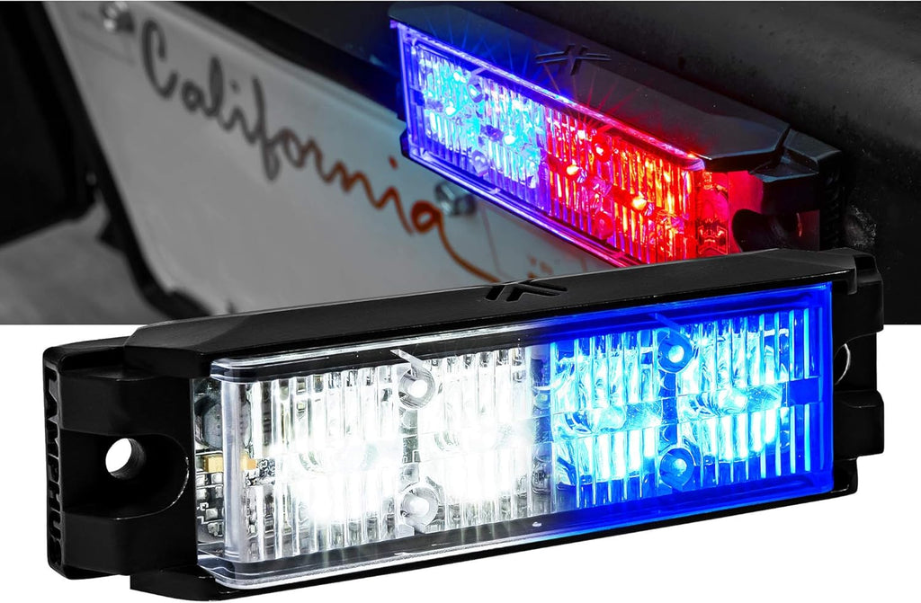 4pc 4" 4W White LED Flashing Strobe Light Head Surface-Mount Emergency Light S921