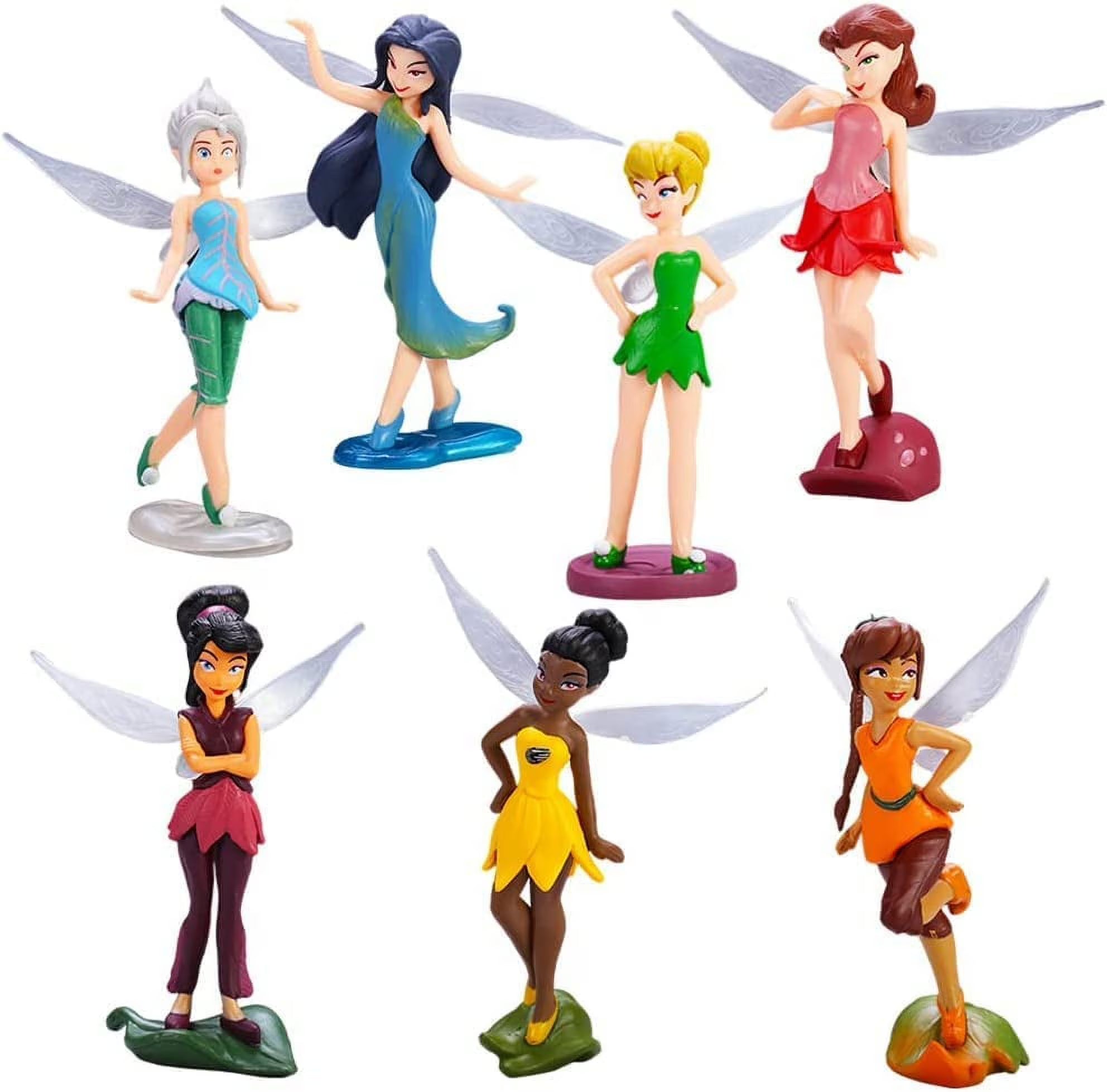 7Pcs/Set Pixie Girl Flower Fairies Miniature PVC Figures Doll Toy J13537