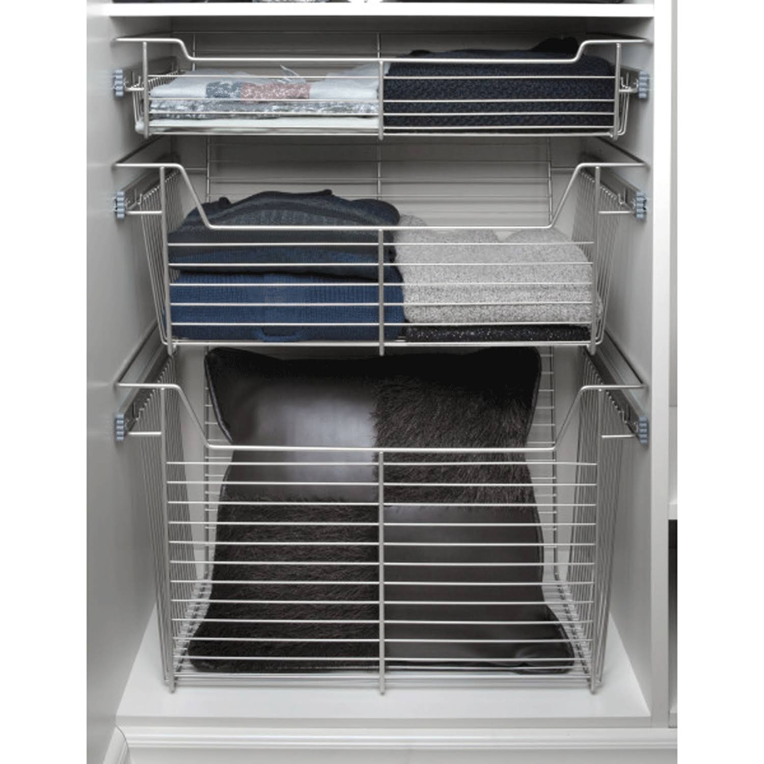 18x22 Satin Nickel Closet Basket 3 Pack D515208