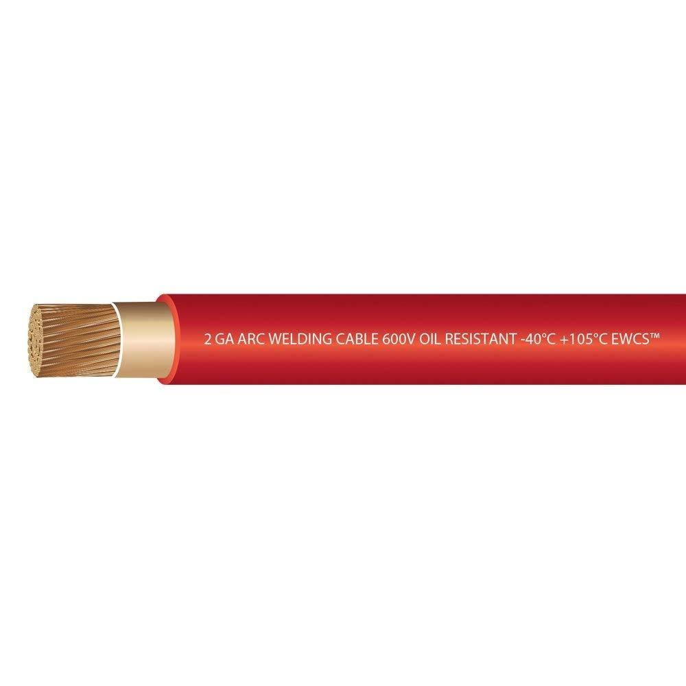 2 Gauge Extra Flexible Welding Cable 600 Volt Red 25 Feet M8296