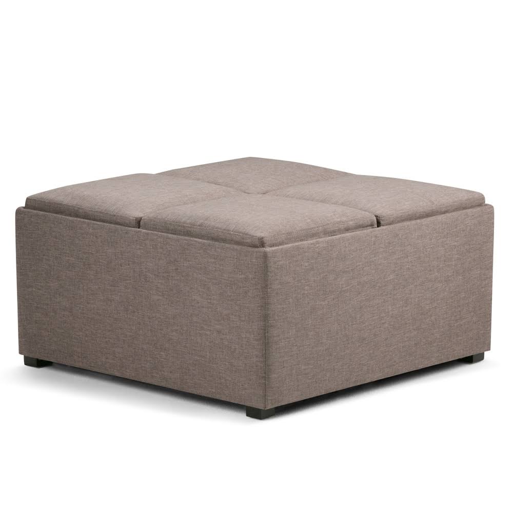 Distressed Black Square Table Ottoman X513928