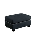 Gray Nailhead Trim Ottoman Y6960