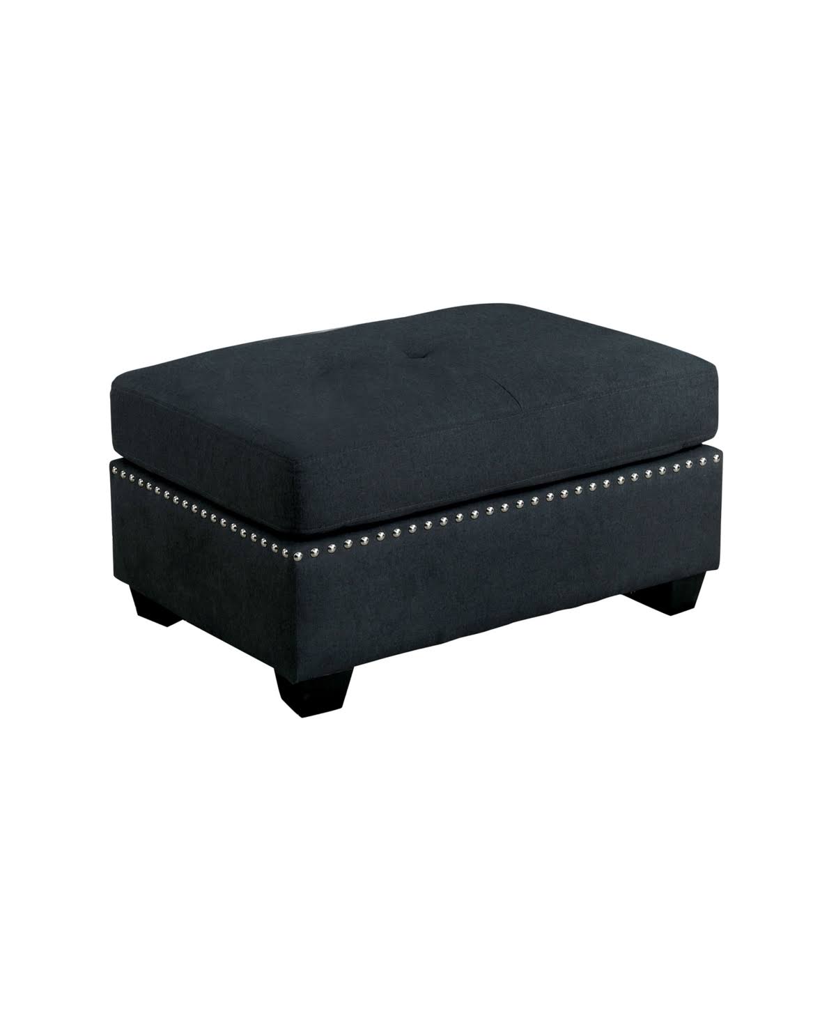 Gray Nailhead Trim Ottoman Y6960
