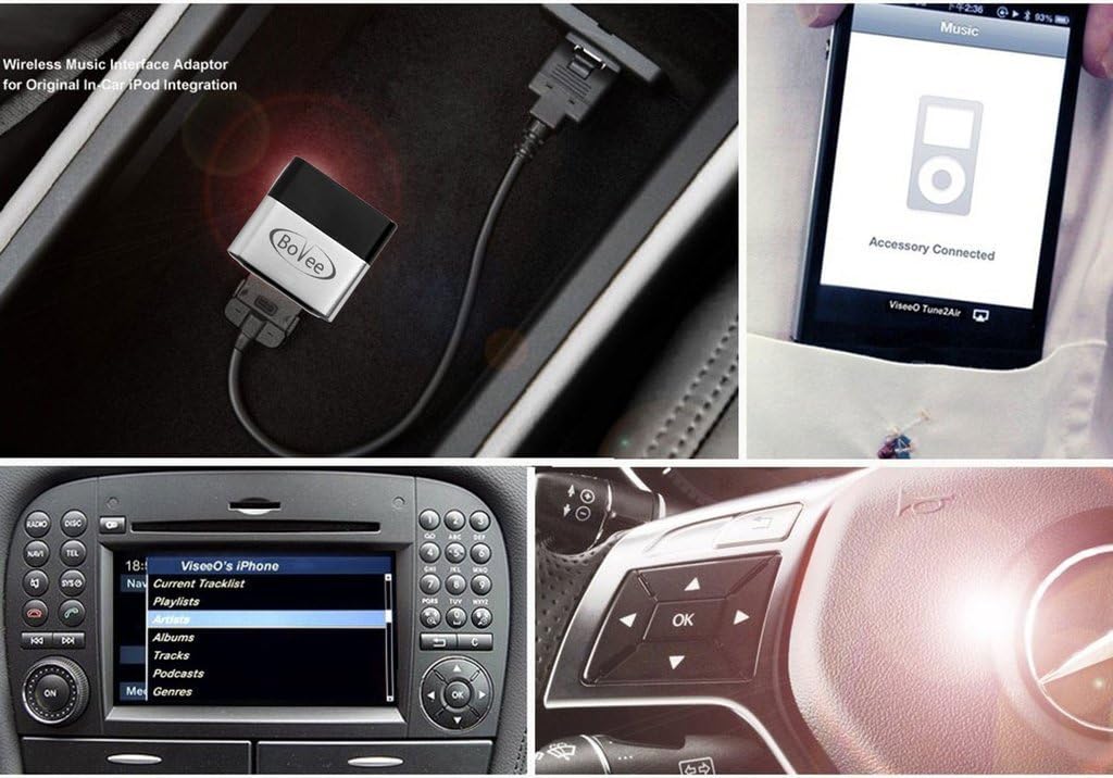 Wireless Bluetooth Car Kit with iPod Integration Cable Y558