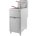 Commercial Gas Floor Fryer with 2 Baskets, 4 Tube Burners, 40 LB Capacity Stainless Steel C1459
