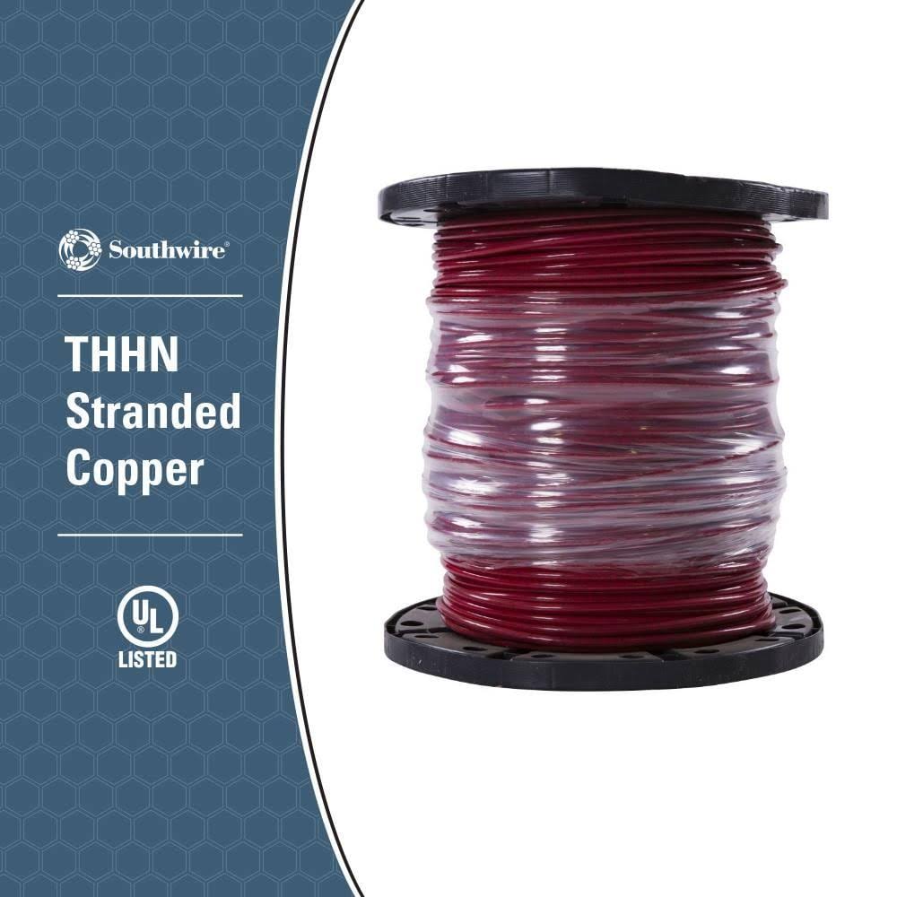 6 Red Stranded Cu THHN Wire J80989