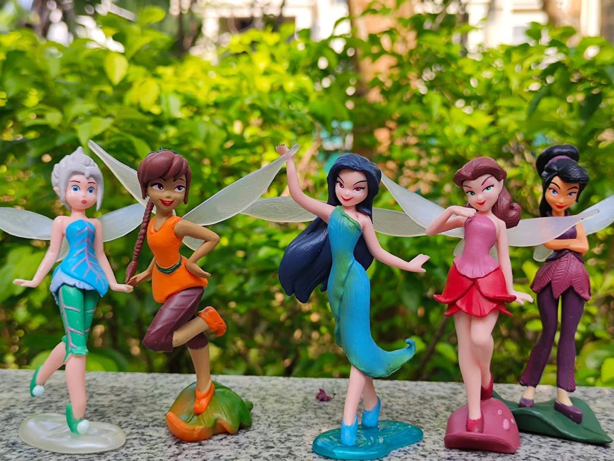 7Pcs/Set Pixie Girl Flower Fairies Miniature PVC Figures Doll Toy J13537