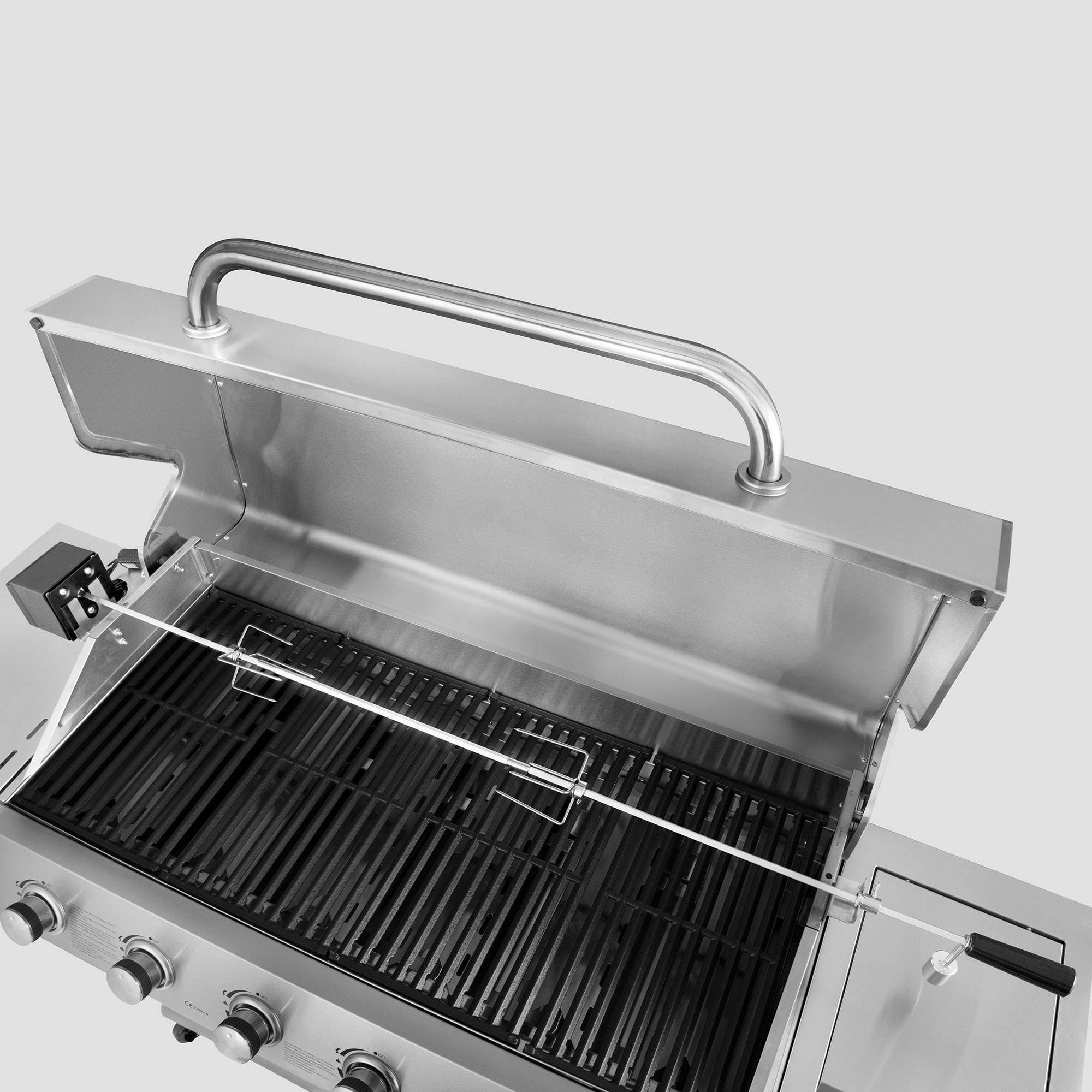 Rotisserie Kit for Grills, 8x8 mm Square Spit Rod, Stainless Steel V85035