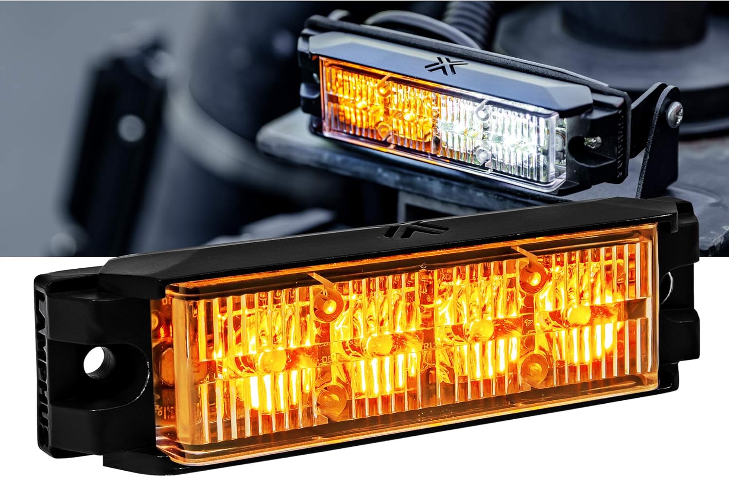 4pc 4" 4W White LED Flashing Strobe Light Head Surface-Mount Emergency Light S921