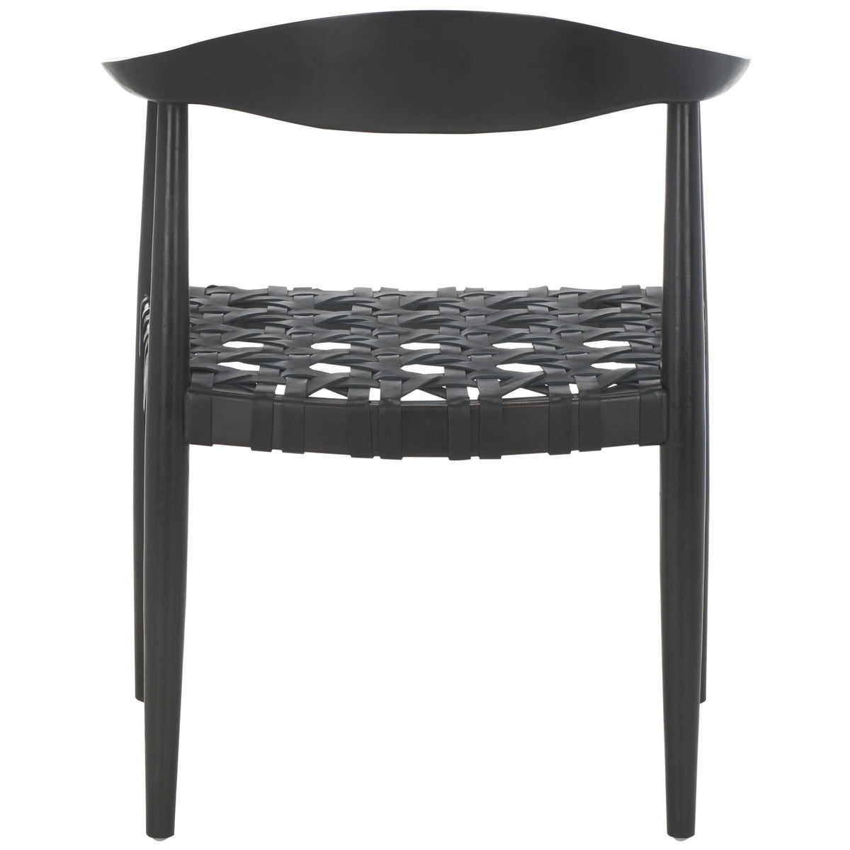 Black Leather Woven Accent Chairs G21421