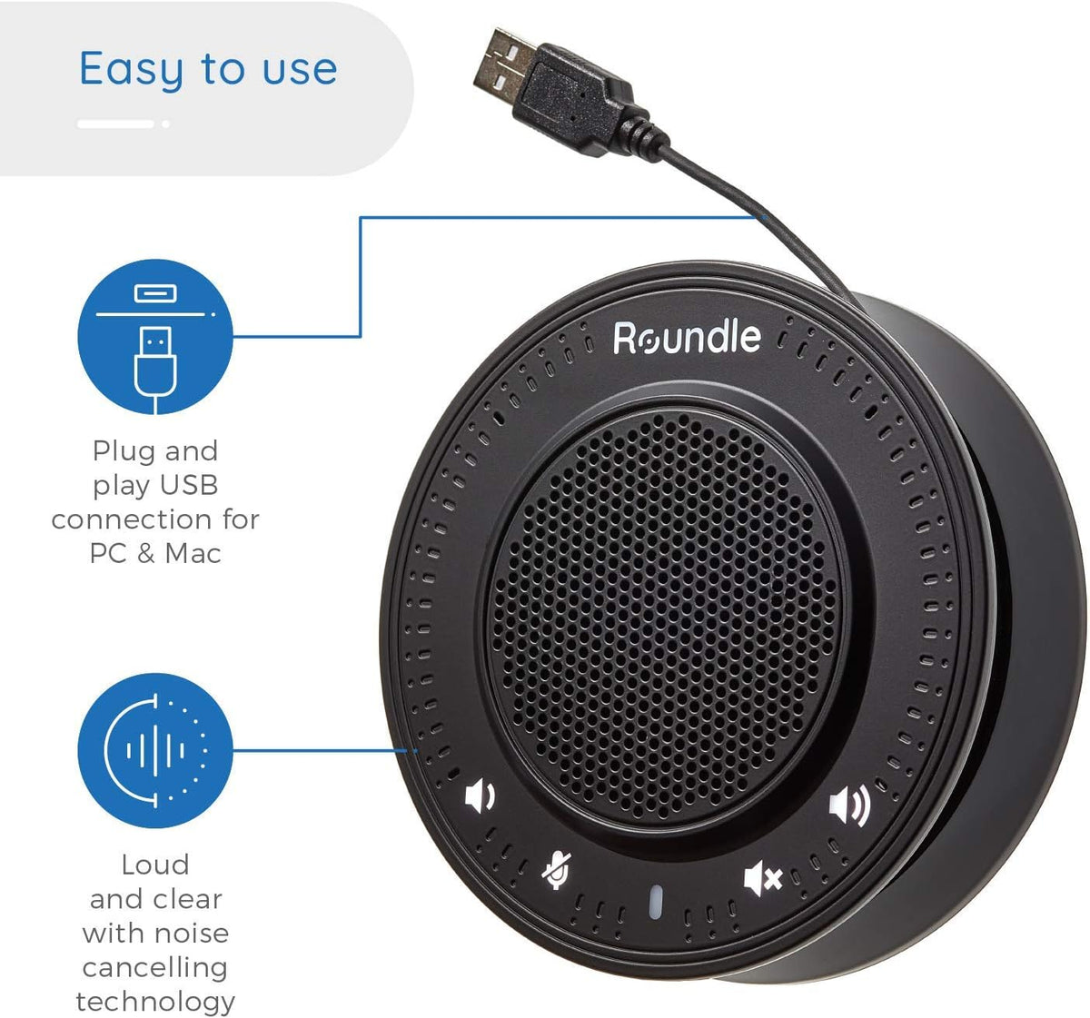 USB Speakerphone with Noise Cancelling Microphone O991
