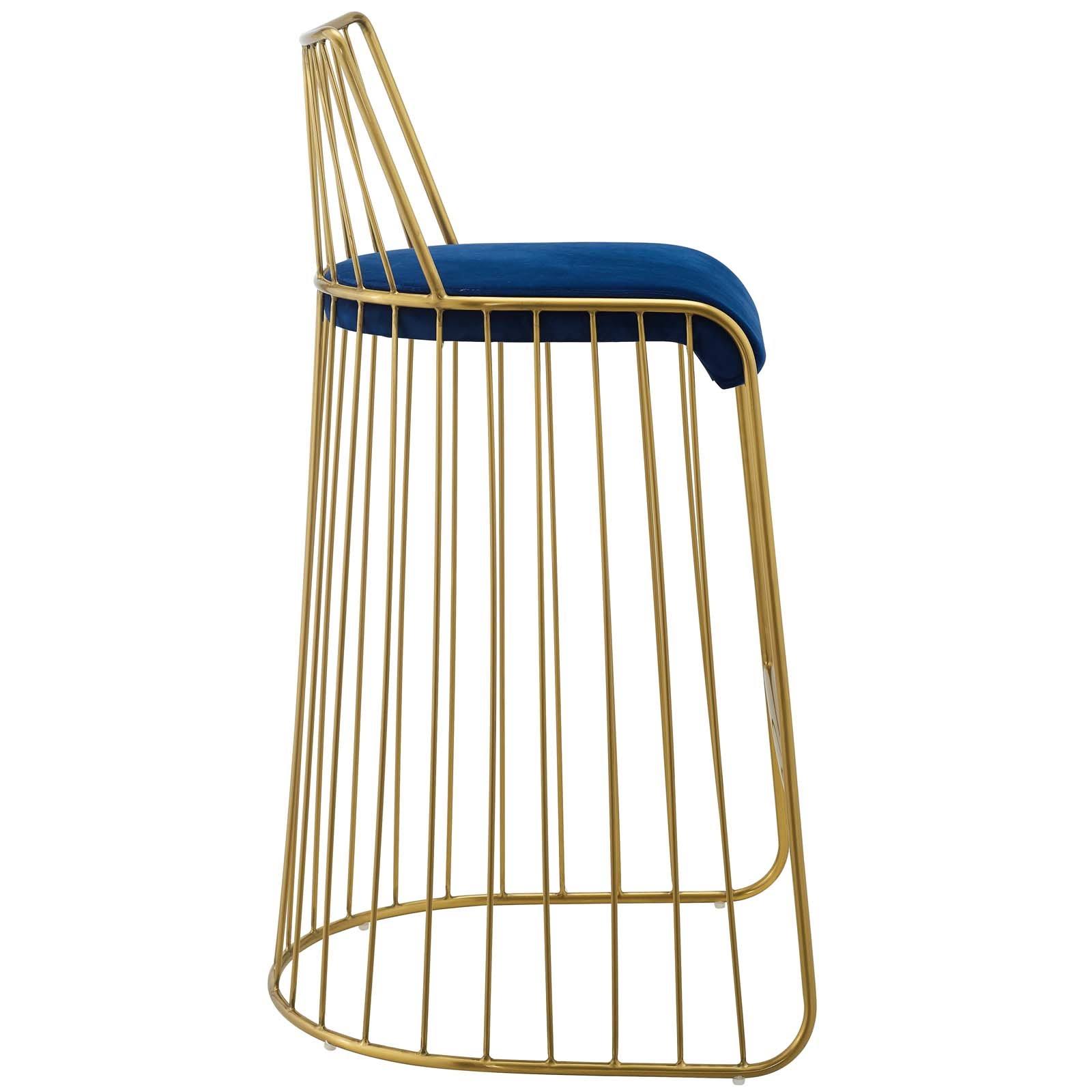 Gold Stainless Steel Velvet Bar Stool L359