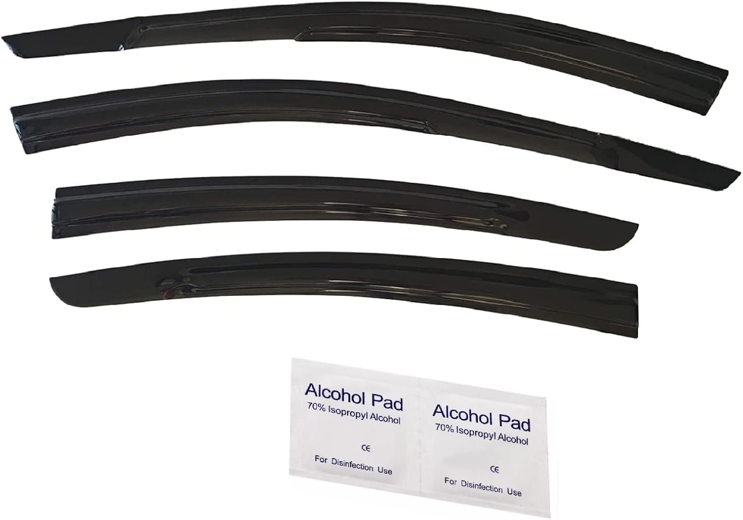 Black Tinted Side Window Vent Visor Deflectors Rain Guards Pack of 2 C5297