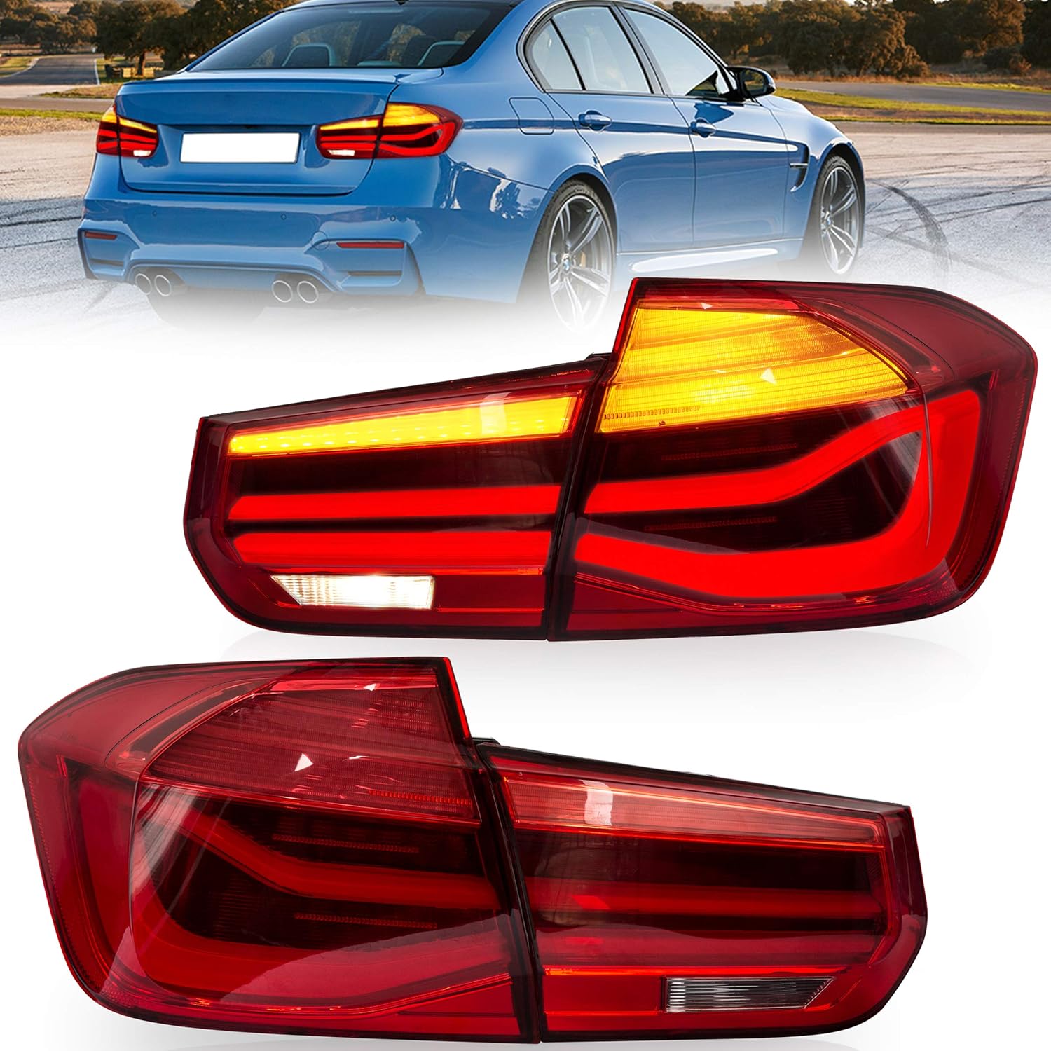 Tail lights Assembly for BMW 3 Series F30, Red E2573