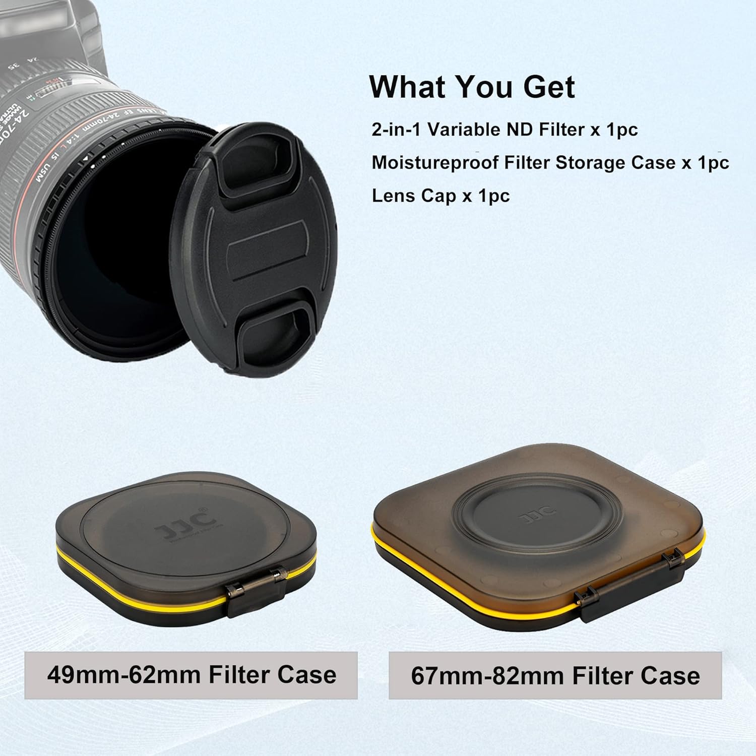 2-in-1 55mm Variable ND Filter & CPL Polarizer Filter, ND2-ND32, with Storage Case and Lens Cap K4296