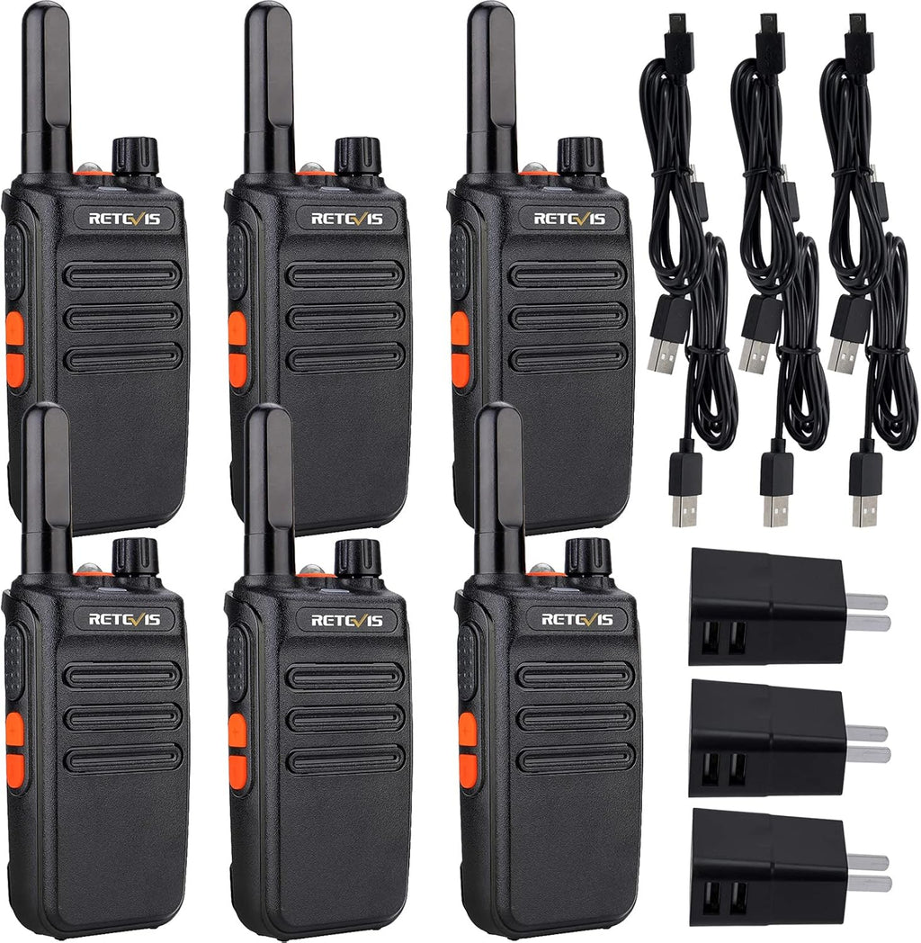 Walkie Talkie 6 Pack, Two Way Radios with Flashlight W311