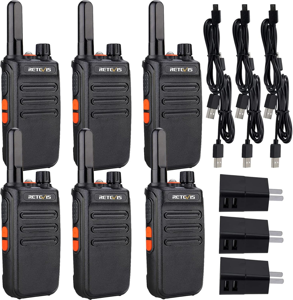 Walkie Talkie 6 Pack, Two Way Radios with Flashlight W311