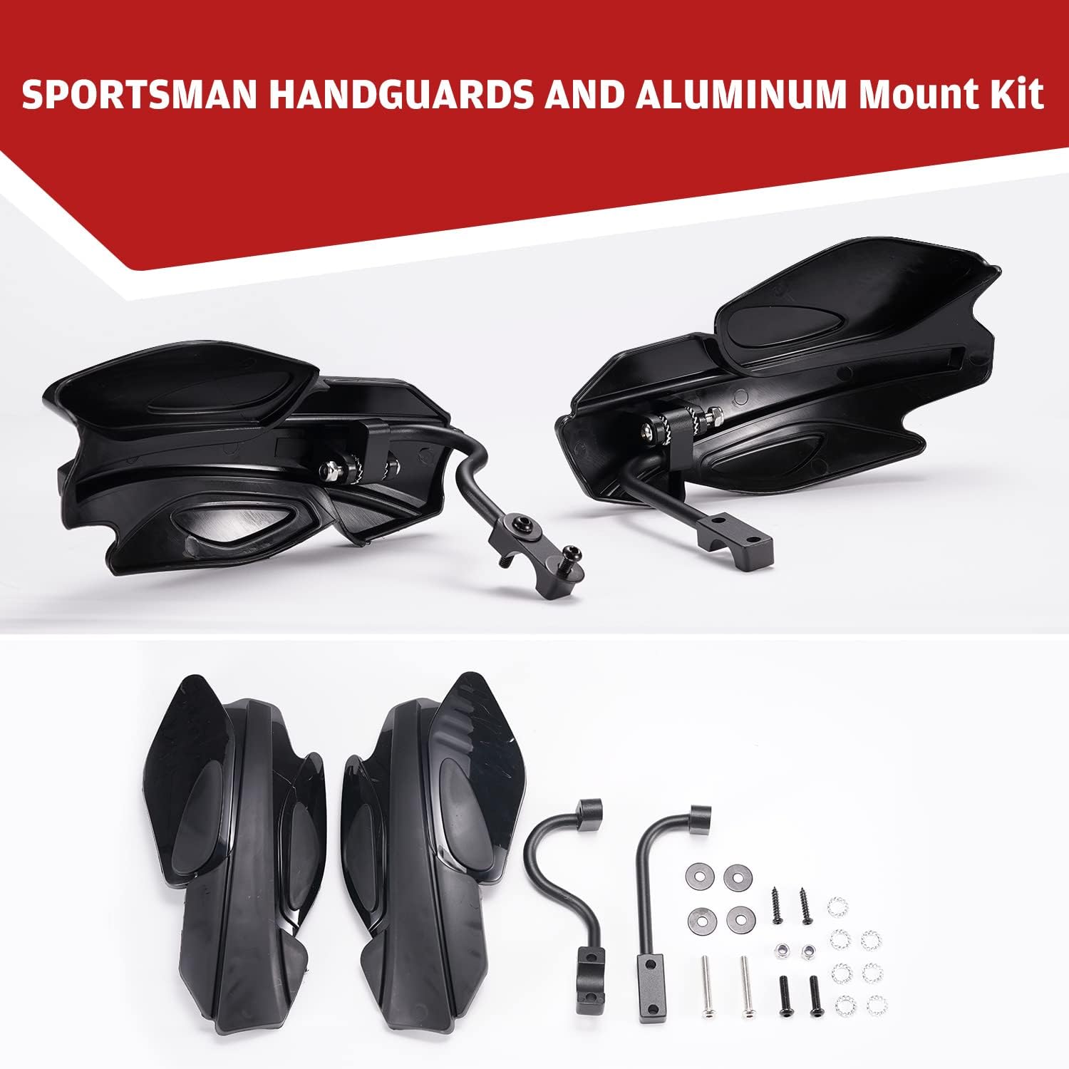 Black Handguards with Mount Brackets Kit, 2PCS J3496