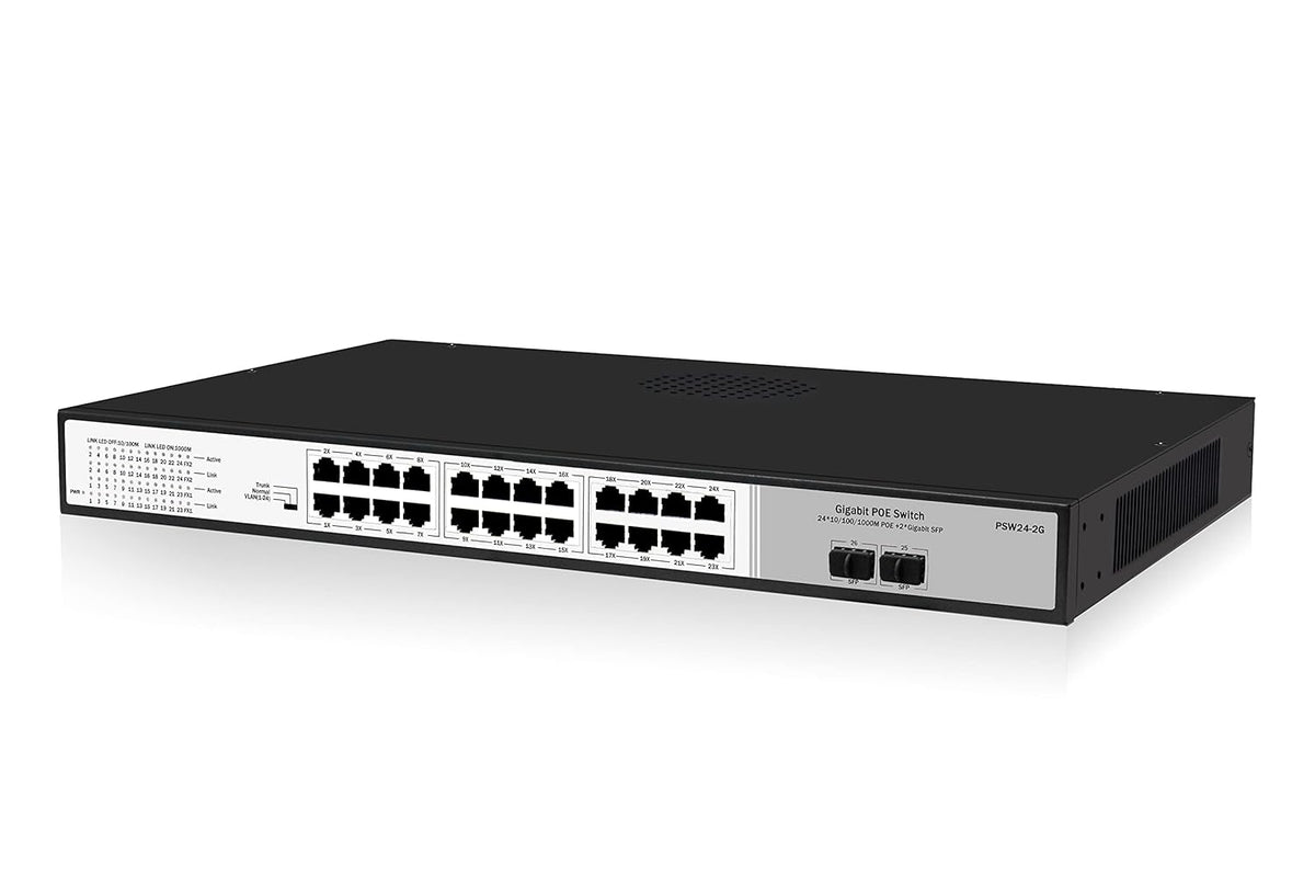 24 Port Gigabit PoE Switch with 2 SFP Uplink Ports, 300W Budget H516083