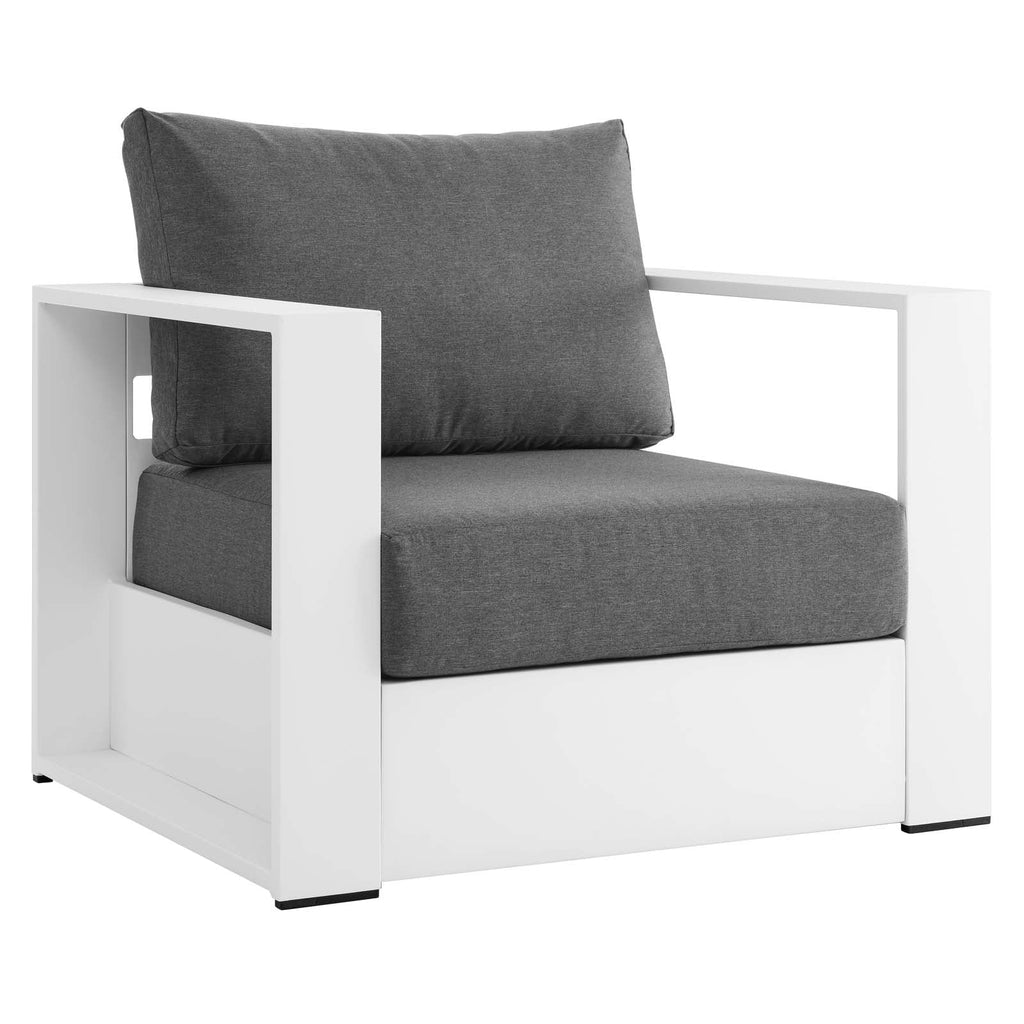 White Powder-Coated Aluminum Armchair E9552
