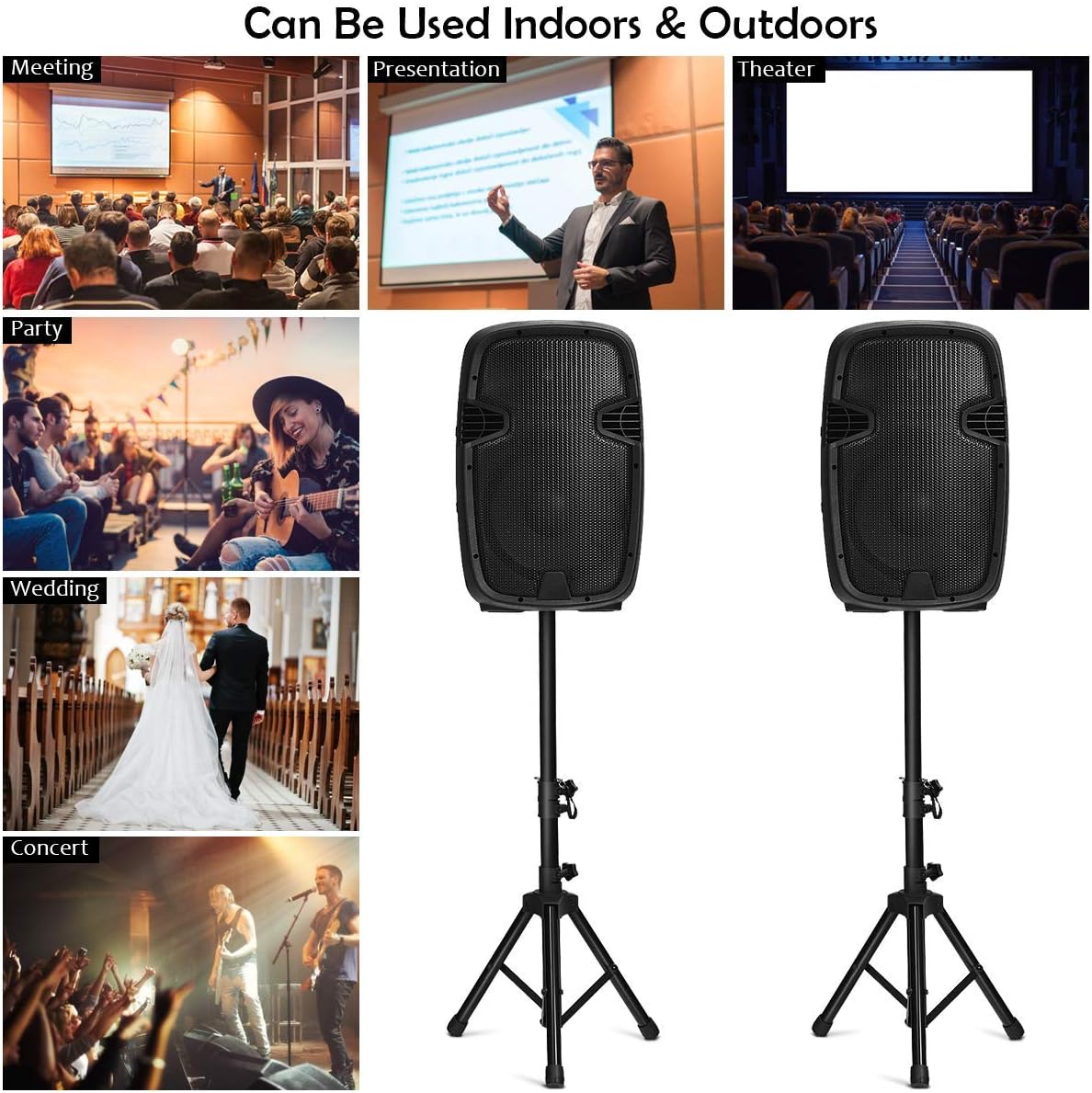 12 1600W Portable Dual Passive Active Speaker with 2 Speaker Stands Z47832