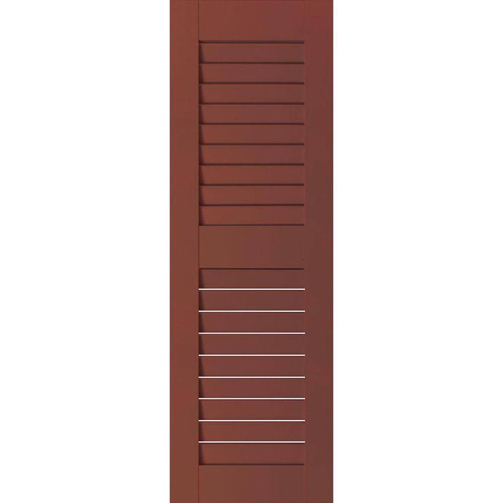 15 in. x 33 in. Exterior Real Wood Western Red Cedar Open Louvered Shutters Pair Q9035