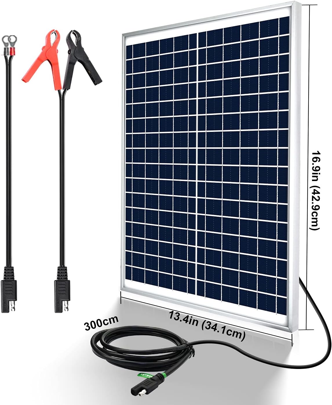 25 Watts 12V Waterproof 25W Solar Panel SAE Connection Cable 10A Charge Controller Pack of 2 G6499