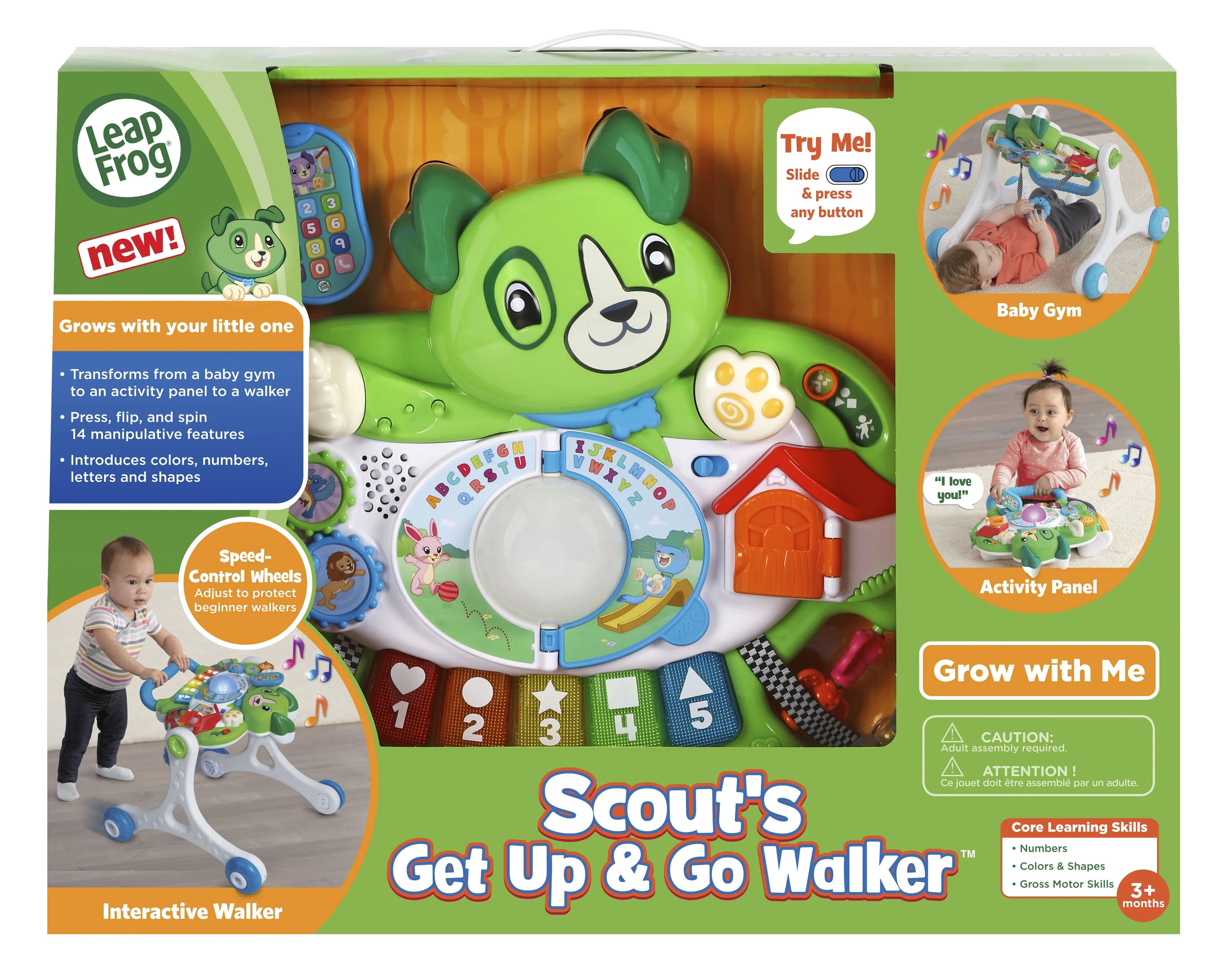 Green 3-in-1 Baby Walker Gym Floor Play Toy P90306
