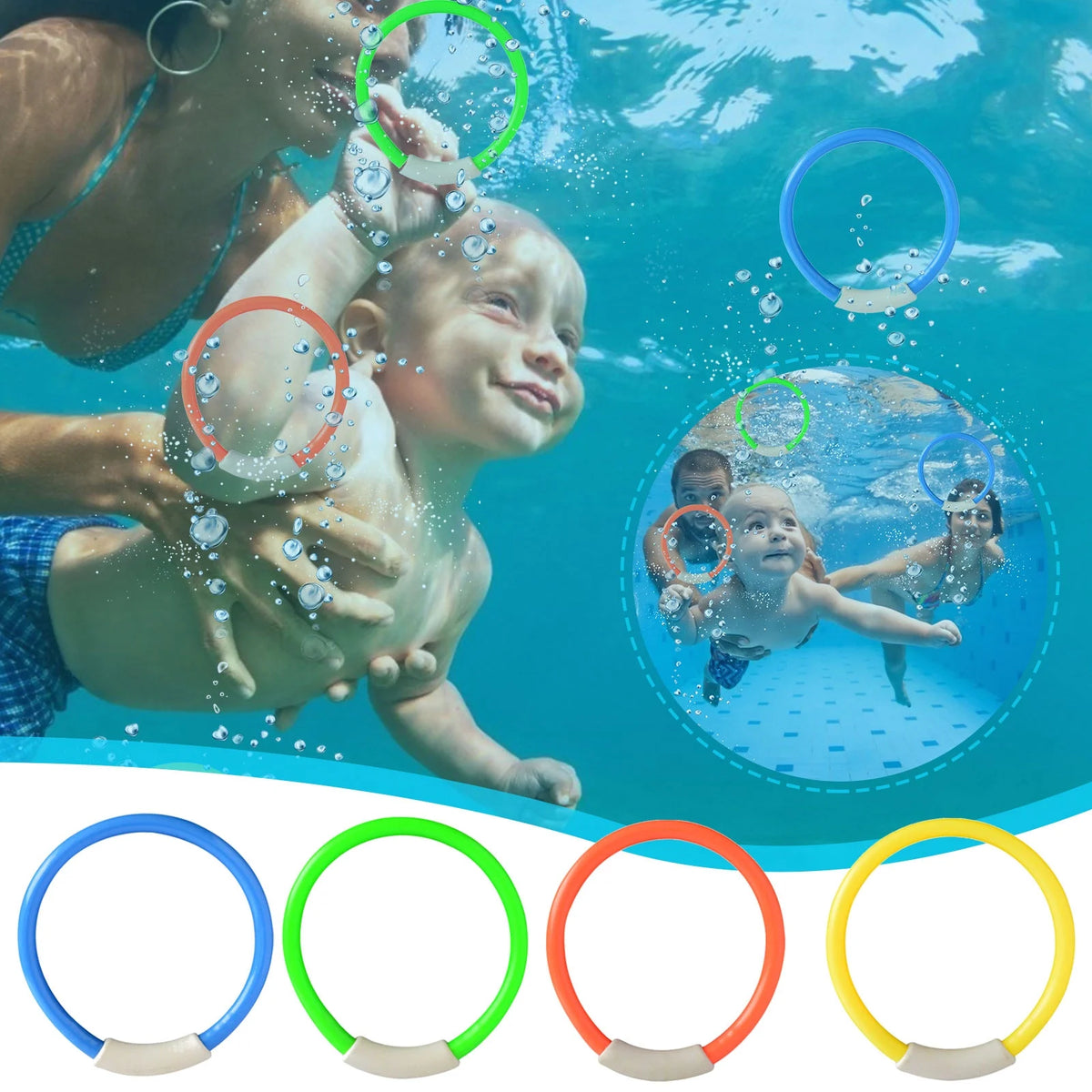 Colorful Pool Sink Ring Toy for Kids N5328