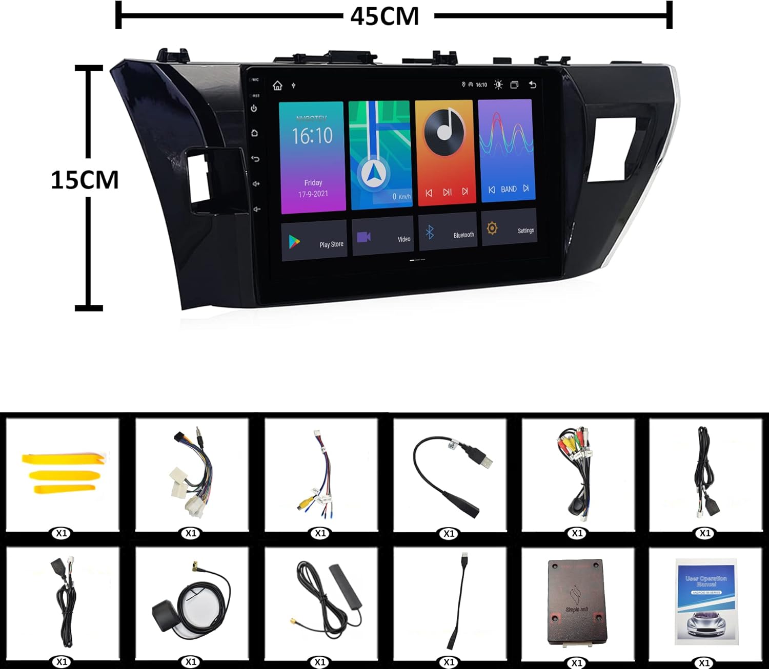 Android Car Stereo with Touch Screen Carplay Android Auto Bluetooth 5.0 O53363