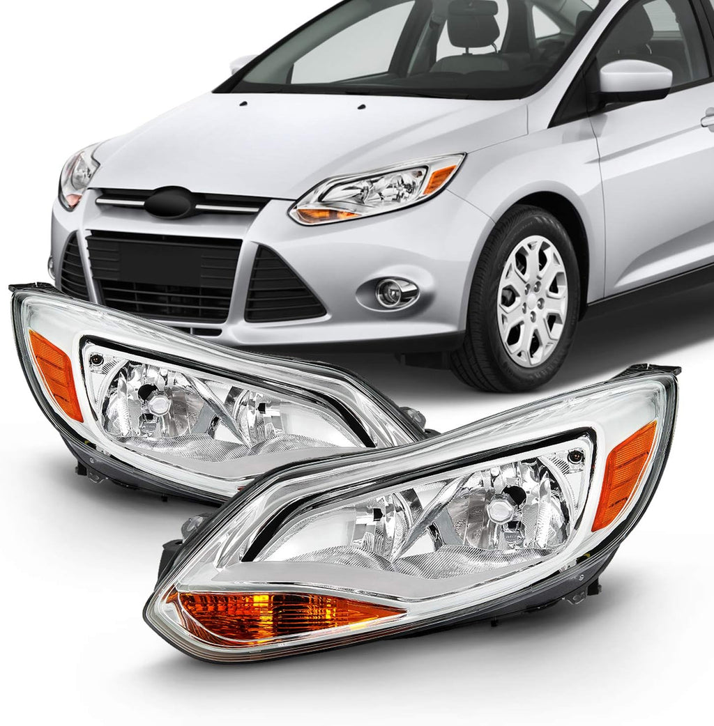 Chrome Trim Halogen Headlights Pair Y4437