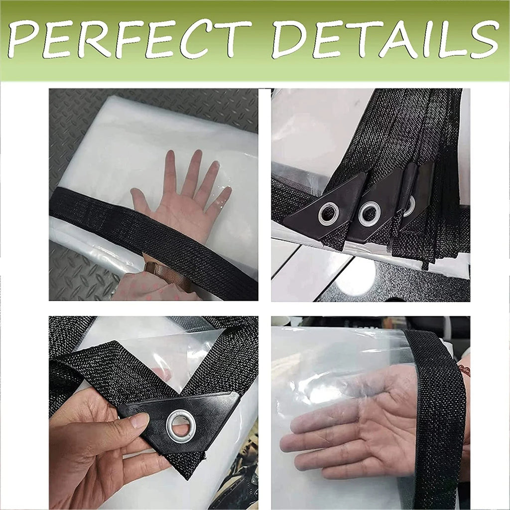 7x7 Ft Heavy Duty Waterproof PVC Transparent Tarpaulin U3860