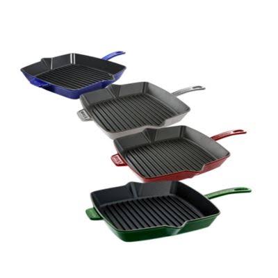 Cast Iron Square Grill Pan, 10-in, Grenadine F494140