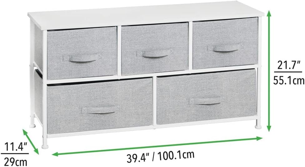 Gray 5 Drawer Fabric Dresser D964284