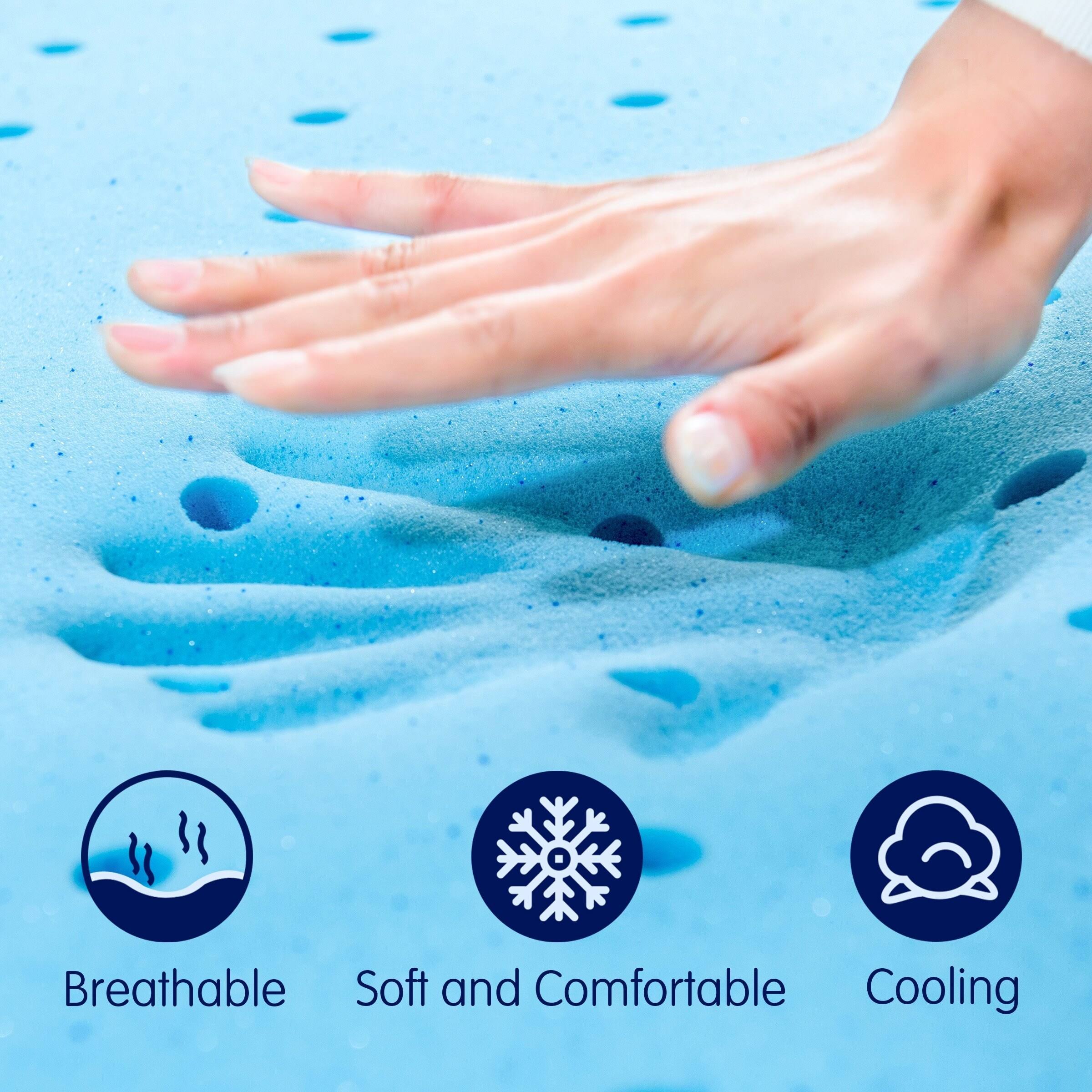 Queen Gel-Infused Memory Foam Mattress Topper with Cover V808