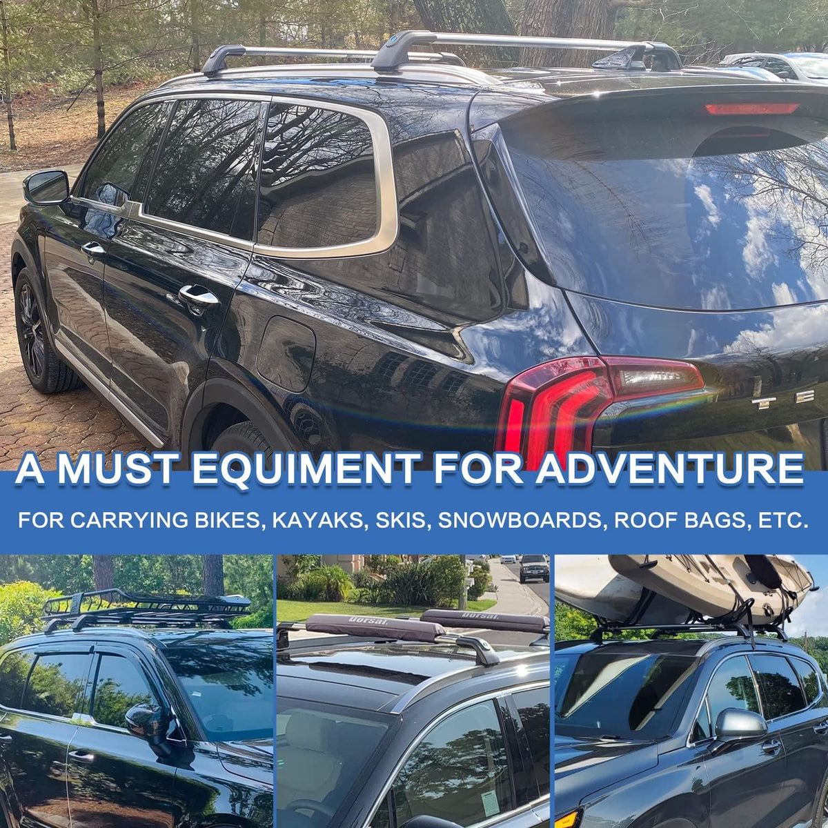 Silver Roof Rack Cross Bars T7052