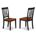 Antique Dining Chair Wood Seat with Black & Cherry Finish, Set of 2 J325730