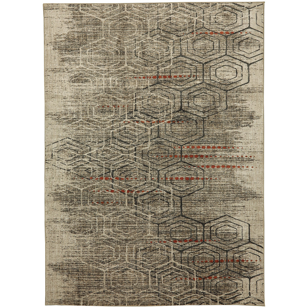 Oat Octagons Repeat 8' x 11' Rectangle Area Rug W52209