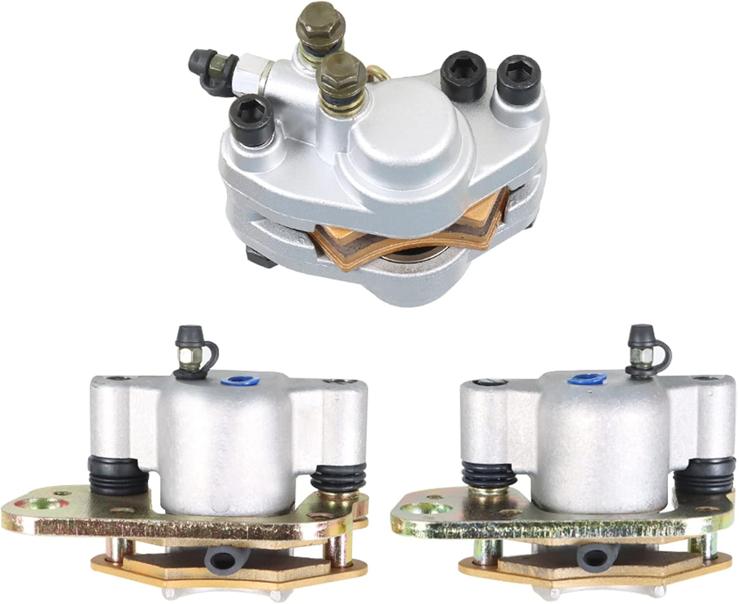 Front Rear Brake Calipers w/Pads for Polaris Scrambler 400 500 2x4 4x4 1998-2004 Pack of 2 A187