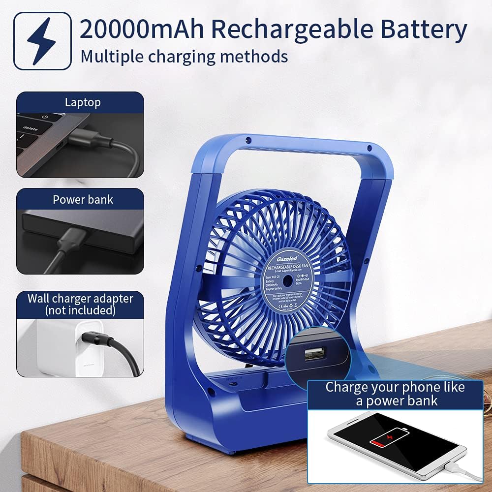 Rechargeable Portable USB Desk Fan with Timer P61203