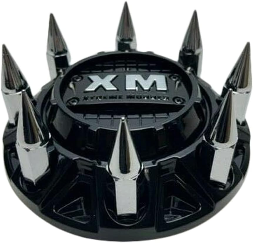 Gloss Black Chrome Spikes Wheel Center Cap Pack of 2 A166957