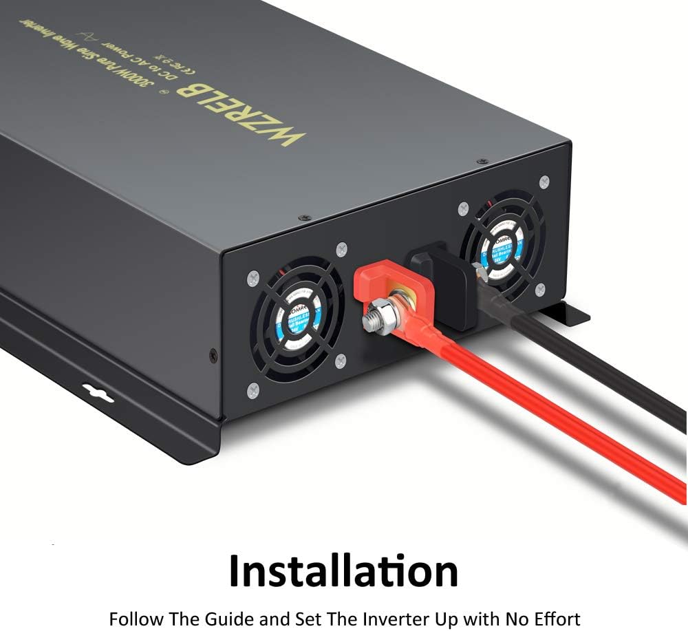 3000Watt Pure Sine Wave Power Inverter with Remote Control Dual AC Outlets C563079