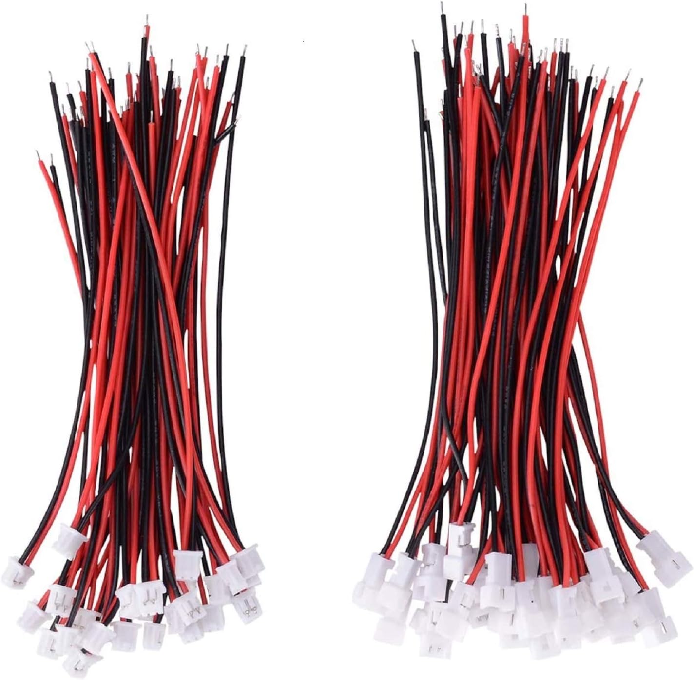 30 Pairs JST 1.25mm 2 Pin Micro Male Female Connector Plug with Red Black Wire Cable 80mm R975498